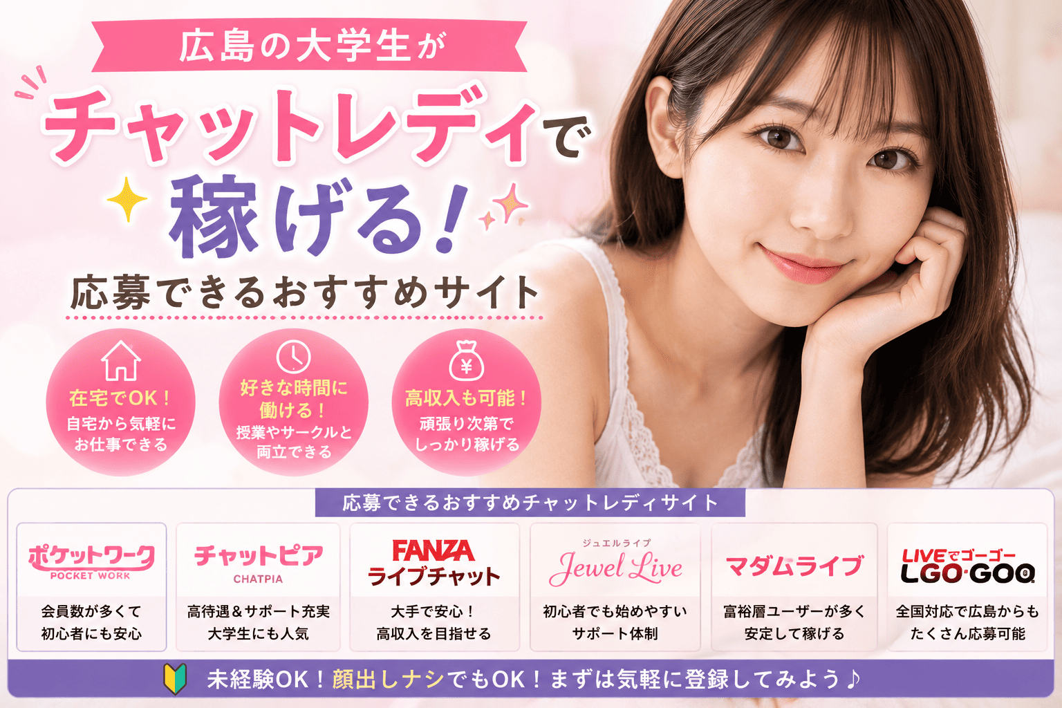 広島の大学生がチャットレディして稼げる応募可能なサイトはどこ？